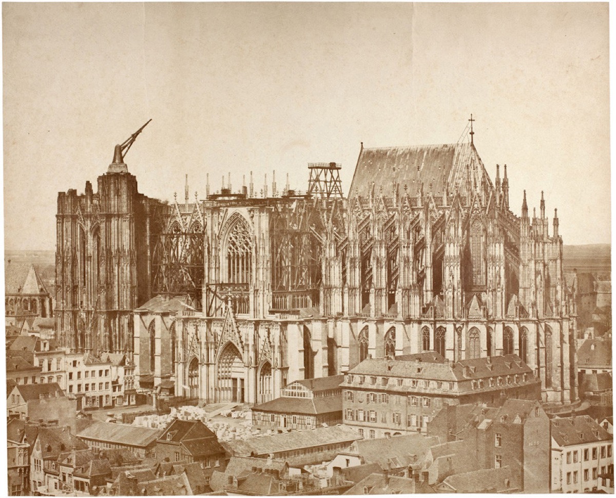 Construction of Cologne Cathedral in 1855 — the cathedral took over 600 years to complete, stone by stone
