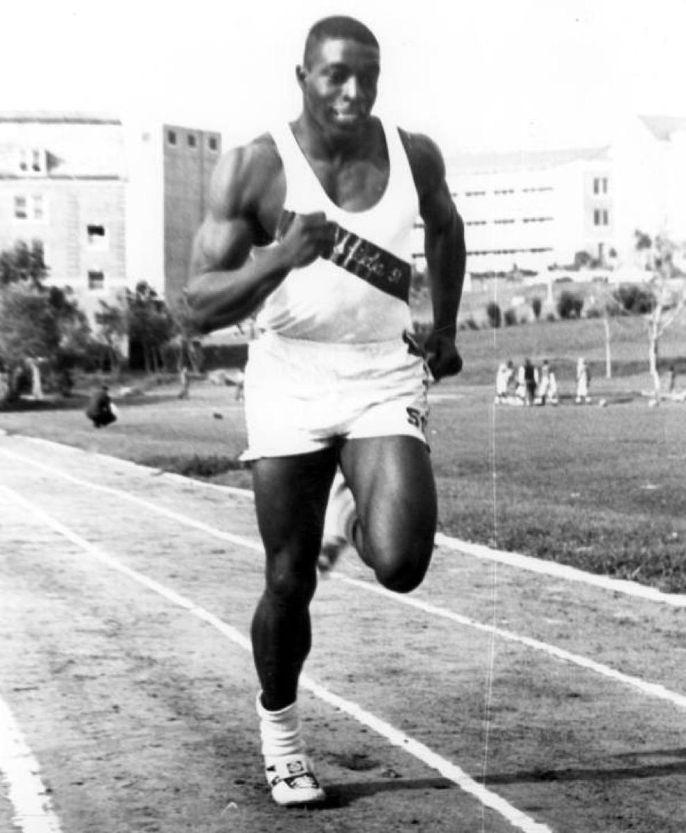 Bob Hayes, FAMU sprinter, practicing alone on the track in 1962 — every rep a vote for who he was becoming