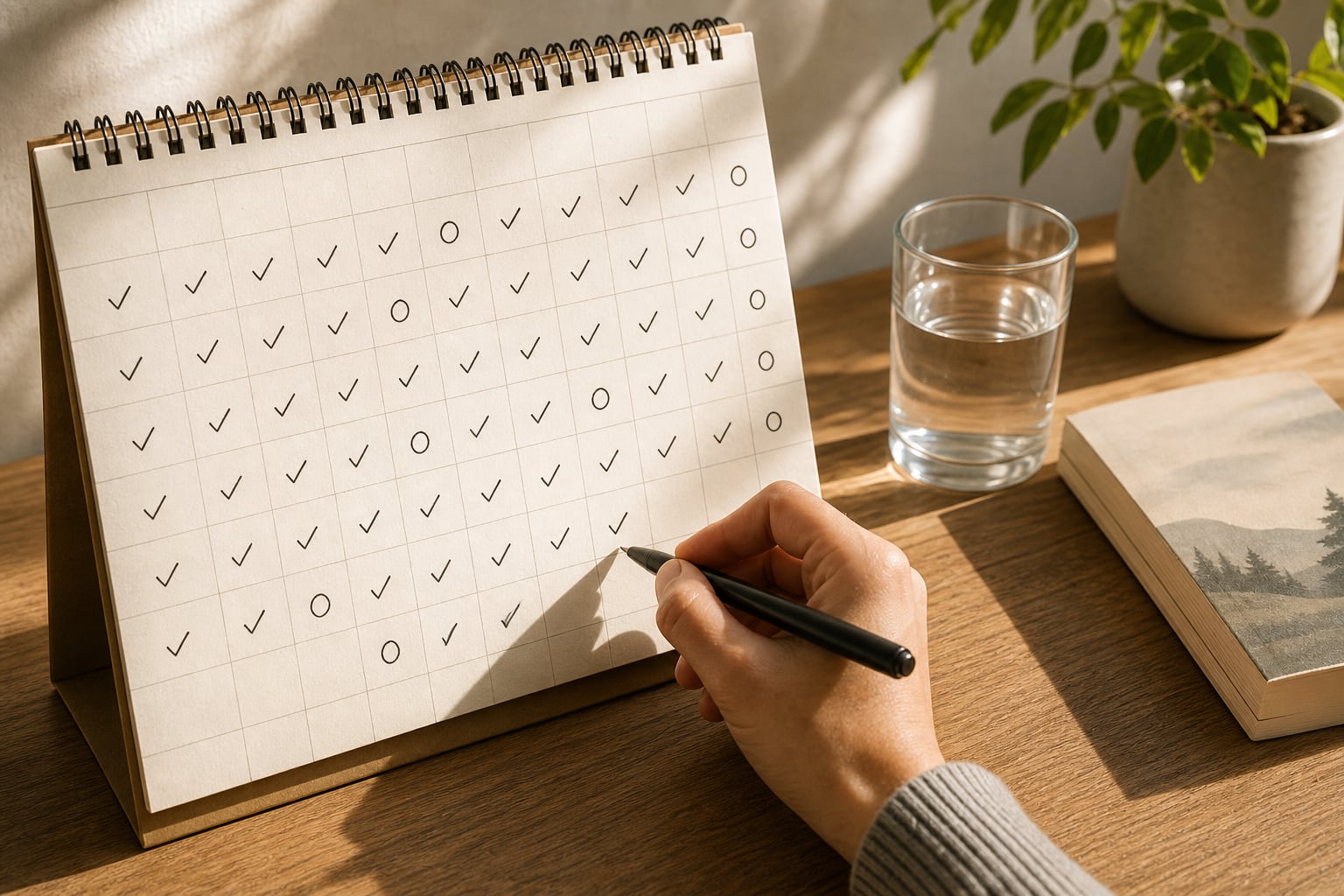 A calendar streak showing small daily habits repeated over many weeks