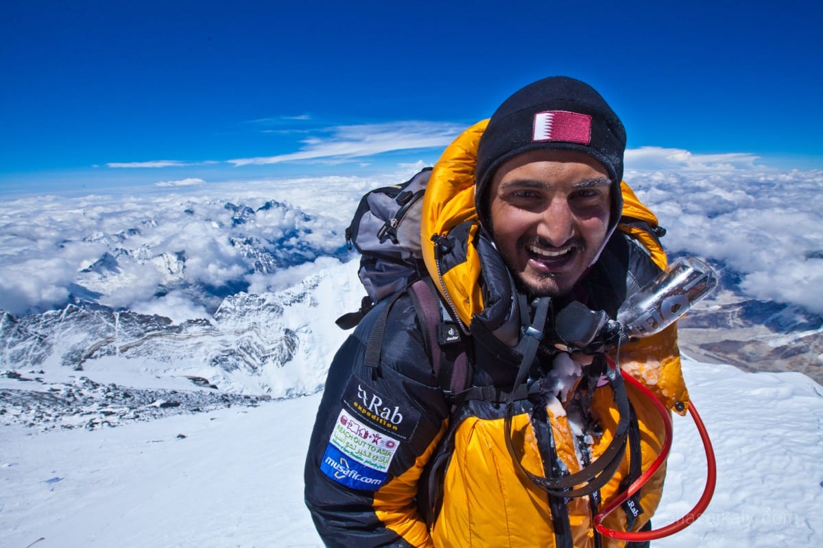 A climber standing at a high mountain summit: the growth zone is where discomfort produced the view