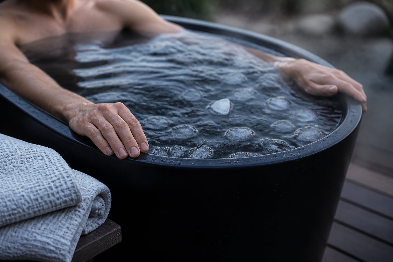 Cold water immersion in a plunge tub