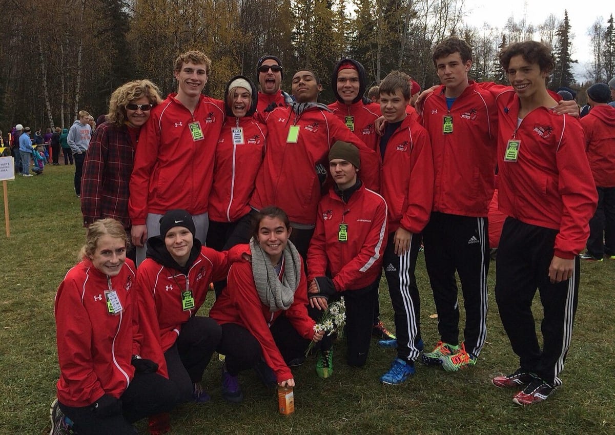 Cross country runners mid-race, each stride casting a vote for the runner they are becoming: small actions accumulate into identity