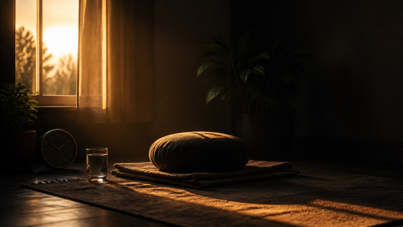 A simple meditation corner set up for the same daily stillness practice