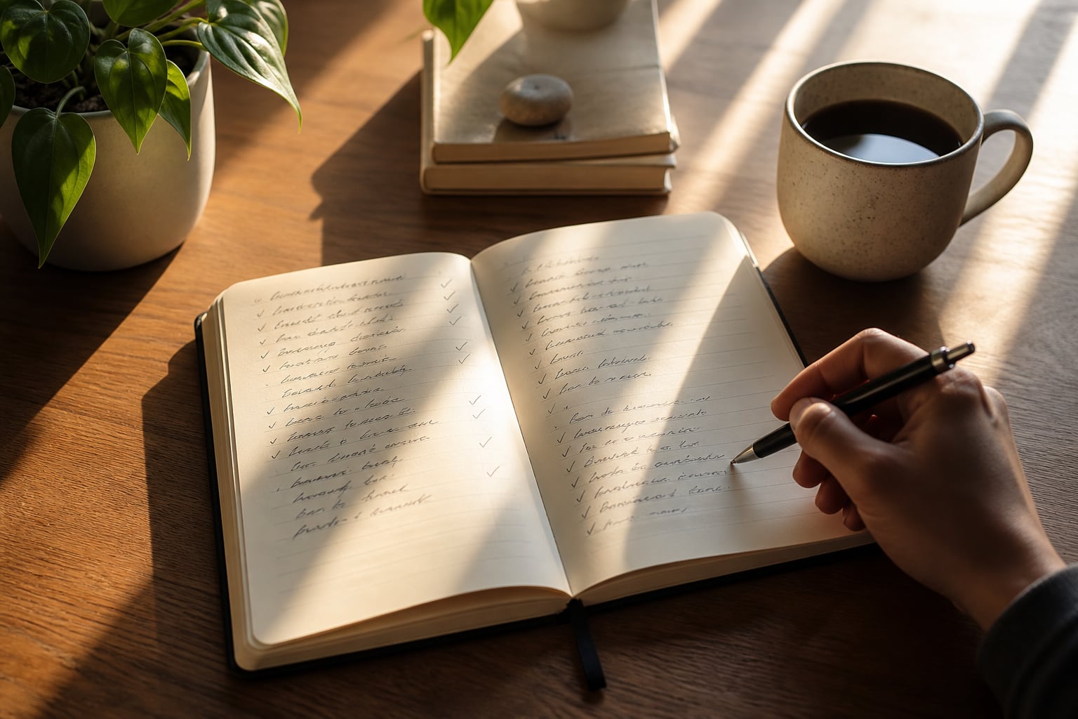 Gratitude journaling and mental-health benefits shown in daily entries